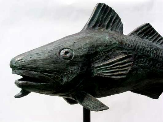 detail of CODFATHER (bronze) by S. Lindsay